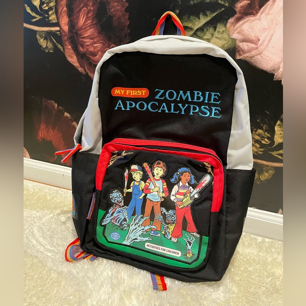 Zombie Apocalypse Backpack 70s 80s 90s Y2K Retro Halloween Spooky Goth Horror